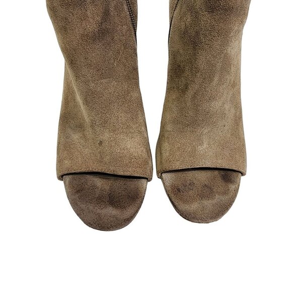 VINCE CAMUTO Sashane Peep-Toe Booties Size 7.5 Suede - Picture 3 of 13